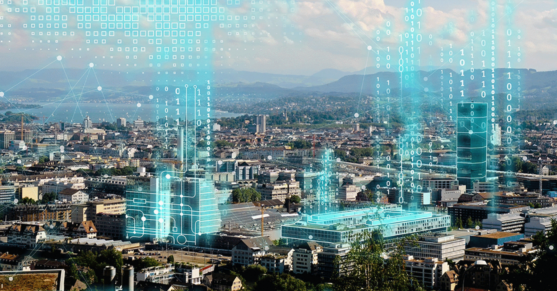 Visualisierung einer vernetzten, digitalen Stadt © Siemens